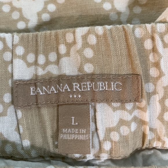 BANANA REPUBLIC Tan and White Linen Blend Skirt - Picture 3 of 5